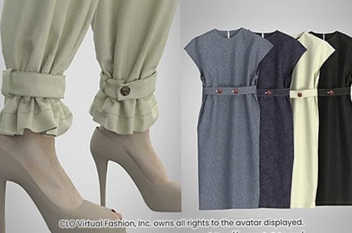 Style Core_スタイル3DCAD「CLO」でモデリングしたパンツ・ハイヒール・ワンピース